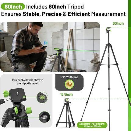 395FT Bluetooth Green Laser Measuring Tool S120-G-BT
