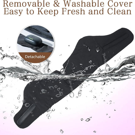 Bluetooth Sleep Eye Mask with Heat – Washable Matte Stretch Fabric, 3 Heat Levels & 15/30/45 Min Timer, Ultra-Thin Speakers, Bluetooth Headphones, Relaxation Gift for Men & Women
