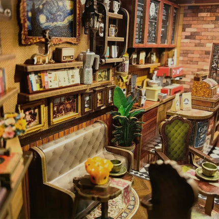 Book Nook Kit, DIY Miniature House Coffee Shop Dollhouse