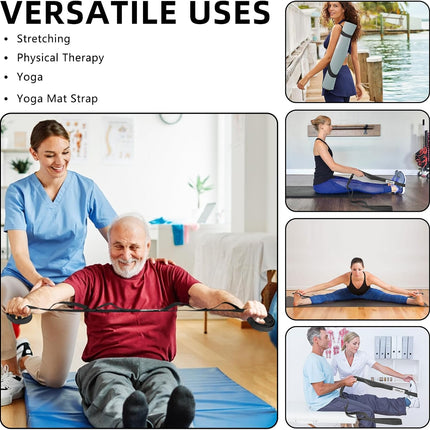 Stretching Strap Yoga Strap Physical Therapy for Home Workout, 10 Loops Non-Elastic Stretch Band for Pilates, Flexibility, Exercise and Gymnastics