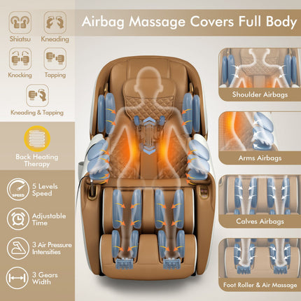 Zero Gravity Full Body Massage Chair with SL Track and Yoga Stretching