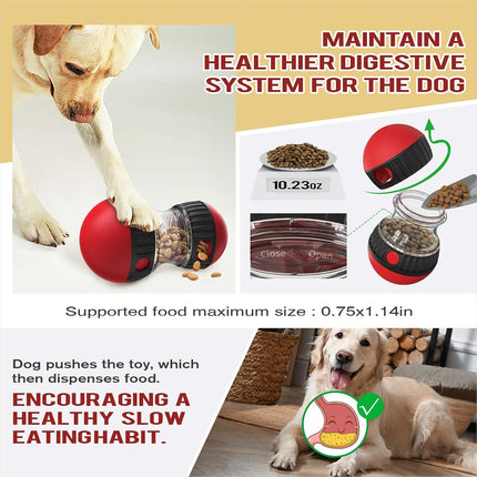 Dog Food Dispensing Puzzle Toy Adjustable Treat Dispenser Slow Feeder Pet Interactive Chase Toy Dog Enrichment Ball for Medium Large Dogs to Keep Them Busy, Extra Large