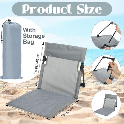 4 Pcs Foldable Poolside Chairs for Edge of Pool,Light Gray