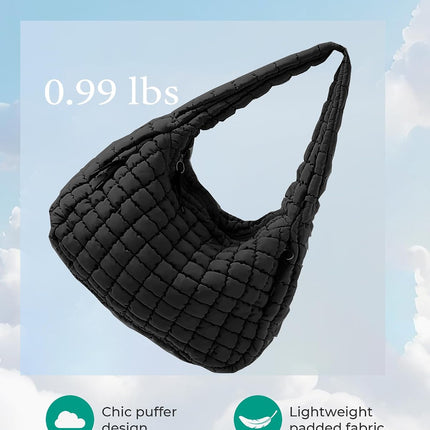 Puffer Tote Bag, Quilted Tote Bag Crossbody Bags for Travel, Gym, Work