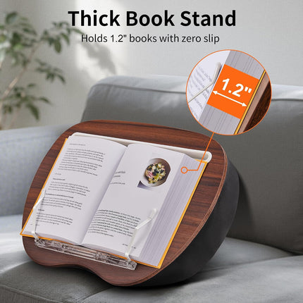 Lap Beanbag Book Stand, Hands Free Reading Support, Muted Gray