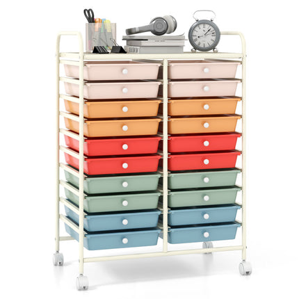 20 Drawers Rolling Storage Cart Studio Organizer