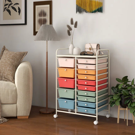 Hoffman 15 Drawer Storage Drawer with Locking Wheels