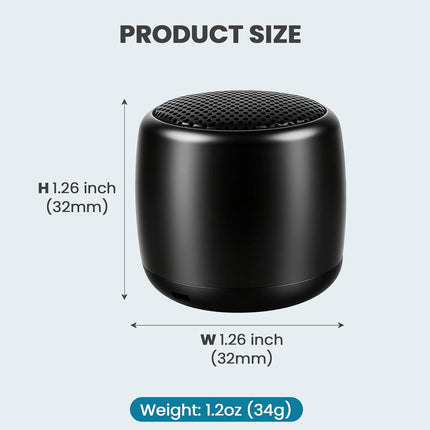 Best Mini Portable Bluetooth Speaker with HD Sound & Bass I Smallest Wireless Bluetooth Speakers for Phone/Pc/Tablet I Photo Selfie Button Answer Phone Calls I Cute Tiny Speaker