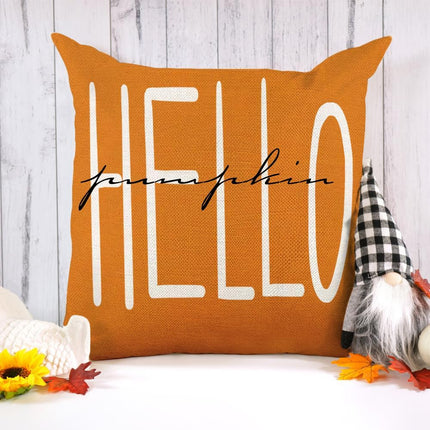 4Pcs Fall Pillow Covers 18 X 18 Inch Autumn Pumpkin Maple Leaves Harvest Throw Pillow Covers Cushion Cases for Thanksgiving Couch Sofa Outdoor Indoor Home House Decor