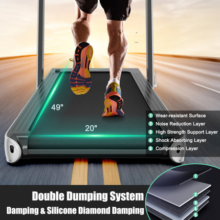 4.75HP 2 in 1 Folding Walking Pad Treadmill with Remote APP Control