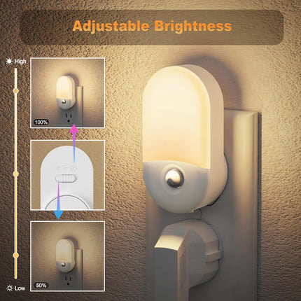 Motion Sensor Night Light, 2 Pack Motion Night Light Plug In