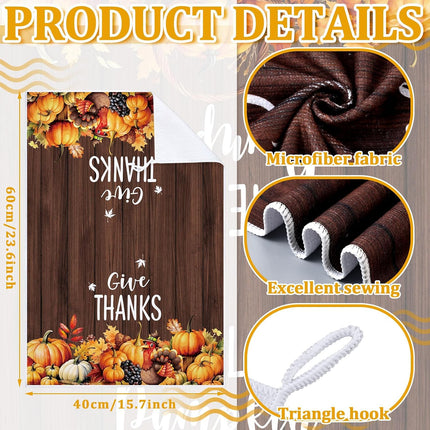Set of 6 Fall Kitchen Towels Autumn Dish Towel Vintage Pumpkin Towel