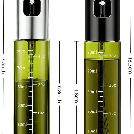 Oil Sprayer for Cooking,Olive Oil Sprayer,Light-Blocking Glass,Silver+Black