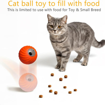Interactive Pet Food Dispensing Ball, Electronic Treat Puzzle Toy for Cats and Small Dogs, 2.83 Inch Diameter, USB Type-C Charging (Blue)