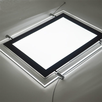 A4 Portrait Crystal Poster Photo Light Frame Real Estate Agent Store Sign Holders Led Window Hanging Light Box Advertising Decorative Signs Display (Vertical, 3Pcs A4 a Row)