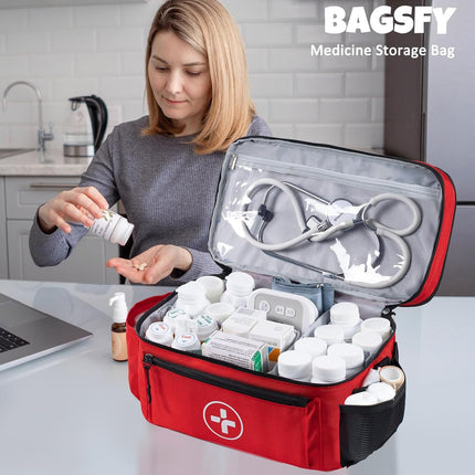 Medicine Bag, Large Medical Bag and First Aid Bag Empty for Travel