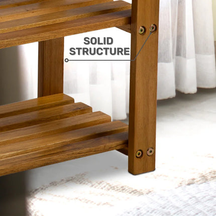 3-Tier Solid Wood Shoe Rack