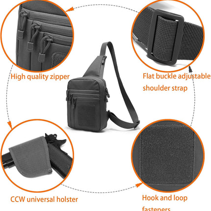 Crossbody Shoulder Bag for Men - Ccw Sling Bag - Tactical Crossbody Bag