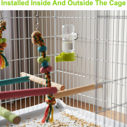 Bird Water Dispenser for Cage Automatic Bird Cage Water Dispenser 2Pcs 4.73 Fl Oz Birds Water Feeder for Cages Plastic No Mess Suspended Birds Bottle No Drip for Budgie Conure Lovebirds Cockatiel