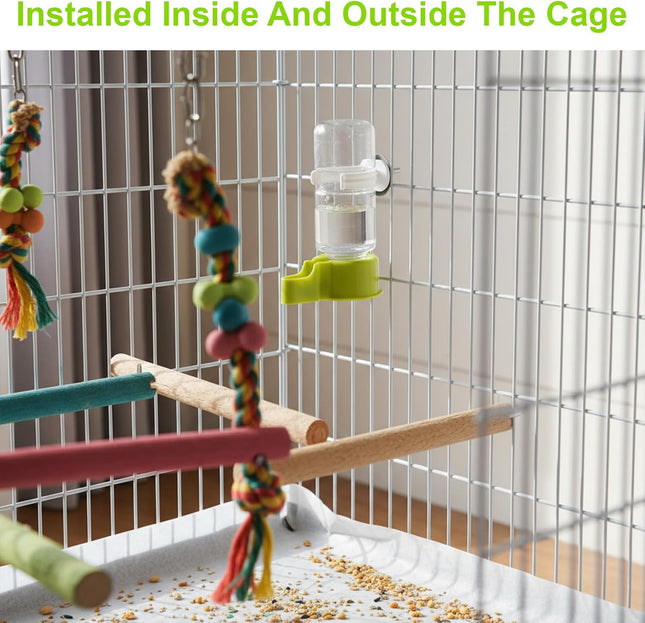 Bird Water Dispenser for Cage Automatic Bird Cage Water Dispenser 2Pcs 4.73 Fl Oz Birds Water Feeder for Cages Plastic No Mess Suspended Birds Bottle No Drip for Budgie Conure Lovebirds Cockatiel