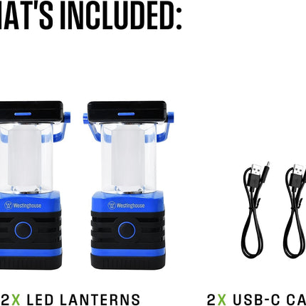 Solar Rechargeable Camping Lantern, 1000 Lumen LED Lantern, 5 Lighting Modes, IPX4 Water Resistant for Camping and Hiking