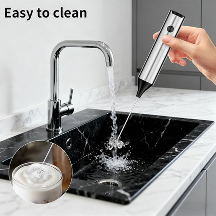 Rechargeable Hand Frother with Stand, Handheld Milk Frother for Coffee