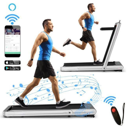 4.75HP 2 in 1 Folding Walking Pad Treadmill with Remote APP Control