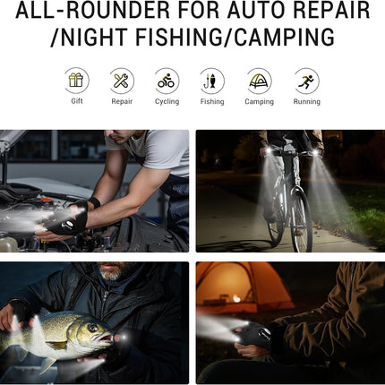 LED Flashlight Gloves,Christmas Birthday Gifts for Men Dad Him Boyfriend Husband,Stocking Stuffers for Men, Cool Gadget Hands Free Lights for Repairing Fishing Camping