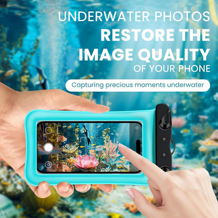 2 Pack Waterproof Floating Phone Pouch IPX8 Floatable Waterproof Phone Case with Lanyard Strap Universal Dry Bags Underwater Case Wallet for Iphone 17/Air16 15 14 13 12 Samsung,Up to 7.2" for Swimming