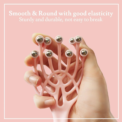 9-Finger Scalp Massager, Handheld Manual Head Scratcher with 360° Rotating Steel Beads, Waterproof Massage Tool for Hair Care, Itch Relief & Relaxation