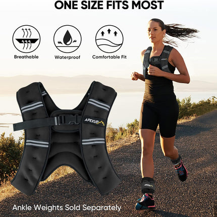 10Lbs/Pair Adjustable Ankle Weights + 20Lbs Weighted Vest for Men Women