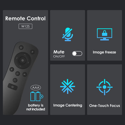 4K EPTZ Webcam with Zoom Remote, Privacy Cover, Tripod, Dual Microphones for Streaming & Conference