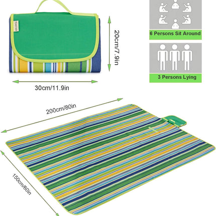 Waterproof Picnic Blanket Extra Large Oversized Beach Blanket Sandproof Outdoor Large Picnic Blankets Foldable Sand Free Beach Mat for Grass, Lawn, Sand, Camping, Stadium, Travel