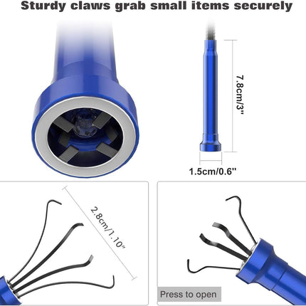 Grabber Tool Magnetic, Bendable Reacher with LED Lights, Blue