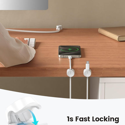12Pack Spring Cord Organizer, Office Desk Accessories, Cable Clips