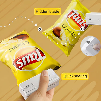 Mini Bag Sealer Rechargeable Plastic Bag Sealer with Magnet &Cutter