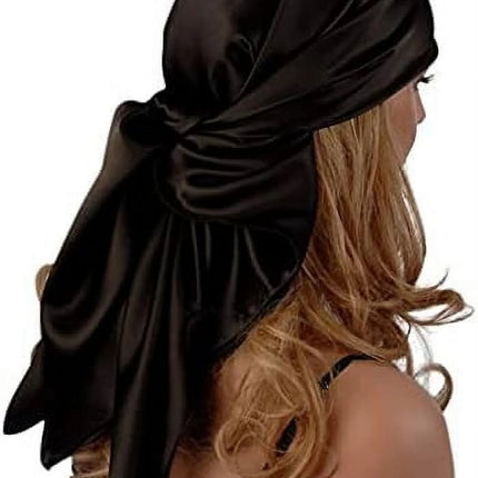 35” Large Satin Square Head Scarf - 2Pcs Silk Floral Head Scarves Women Hair Scarves Hair Bandanas