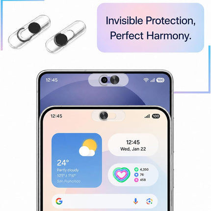 Front Camera Cover | Smartphones Webcam Cover Protect Privacy, Camera Privacy Covers Compatible for Galaxy, Pixel & Ipad, Ultra-Thin Privacy Protection Slide | 2 Pack | Black