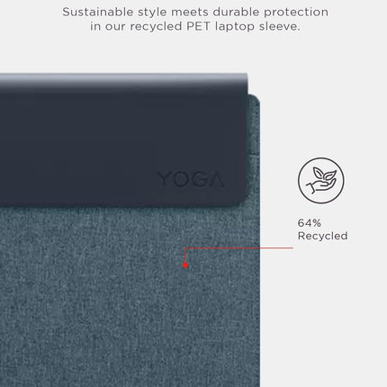 Lenovo Slim Laptop Sleeve 14 Inch Notebook/Tablet - Compatible with Macbook Air/Pro - Eco-Friendly Lightweight Case with Accessory Pocket & Magnetic Closure - Teal