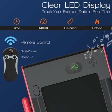 2.25 HP 2-In-1 Folding Walking Pad Treadmill with Remote Control and LED Display