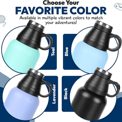 Portable Dog Water Bottle with 2 Removable Water Bowls for Dogs – Leak-Proof Portable Dog Water Bottle - Travel Accessories for Dogs - 32Oz - Blue