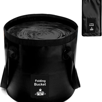 Collapsible Bucket with Handle, Lightweight Folding Water Container, Portable Co