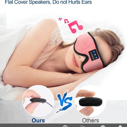 Sleep Headphones, Sleep Mask Bluetooth Wireless Music Eye Mask, Sleeping Headphones for Side Sleepers Sleep Mask with Bluetooth Headphones Ultra-Thin Stereo Speakers Perfect for Sleeping