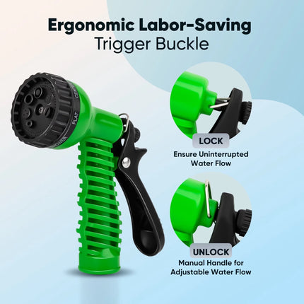 50Ft Expandable Flexible Garden Water Hose, 7 Sprayer Nozzle, Nylon, Outdoor