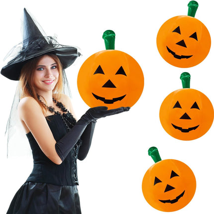 3-Count Halloween Summerween Pumpkin Inflatable Beach Ball Decorations, Summerween 16" Tall, Halloween Pumpkin Toy (3-Pack)