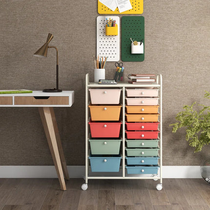 Hoffman 15 Drawer Storage Drawer with Locking Wheels
