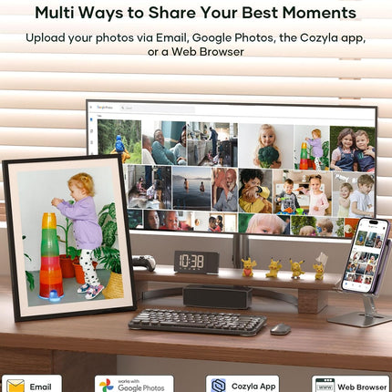 Frame: 17" Digital Picture Frame with Large Display No Subscription
