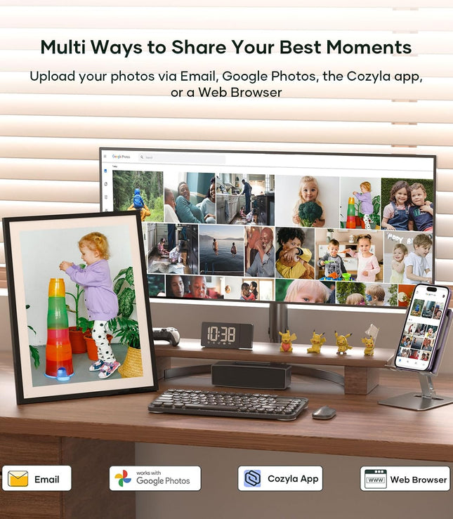 Frame: 17" Digital Picture Frame with Large Display No Subscription