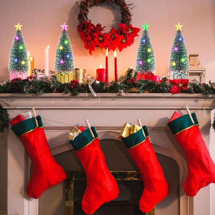 Mini Christmas Tree with Lights, 4 Pack Tabletop Christmas Trees