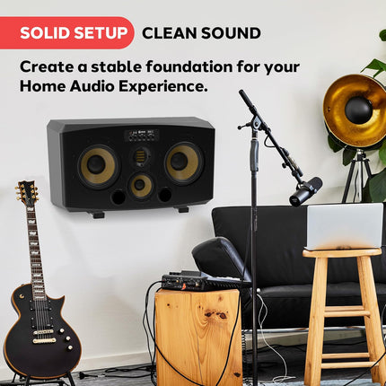 Adjustable Speaker Wall Mount Brackets - 2 Pack Extendable Steel Arms for Center Channel, Small or Large Speakers & Soundbars - 110 Lbs Capacity, 6.7-11.8" Depth - Includes Mounting Hardware